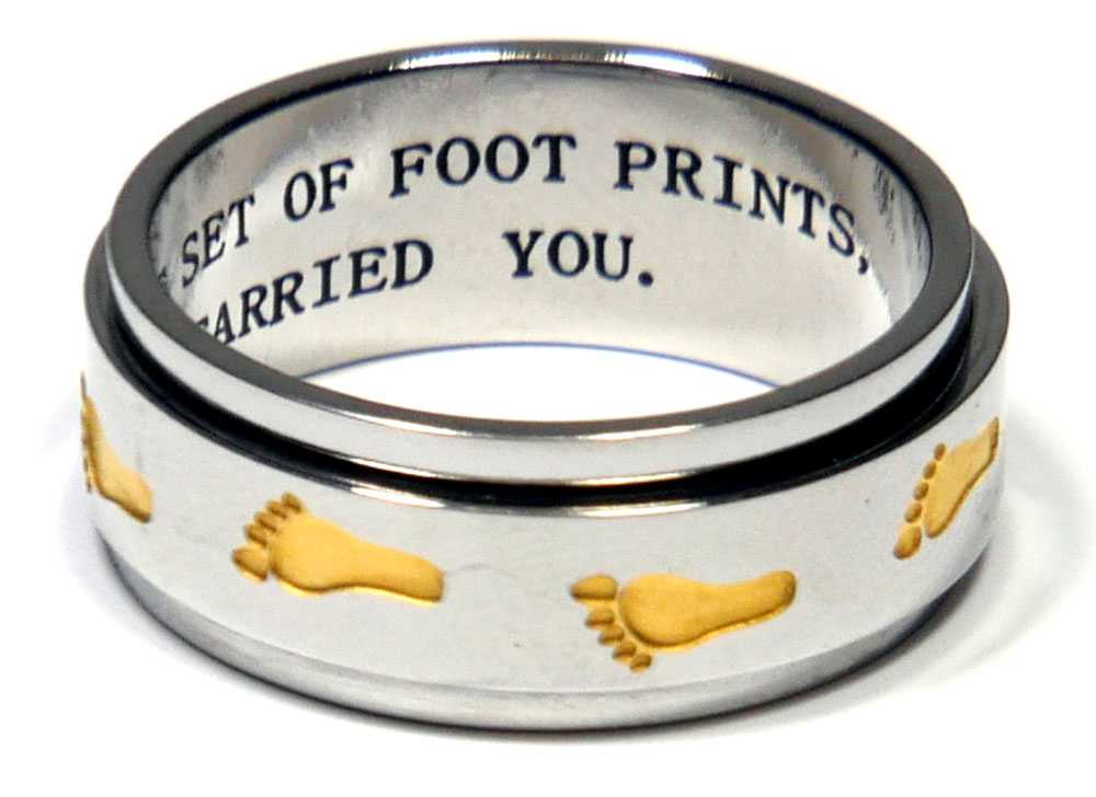 Footprints Spinner Ring Rings 25 Joyful Sentiments