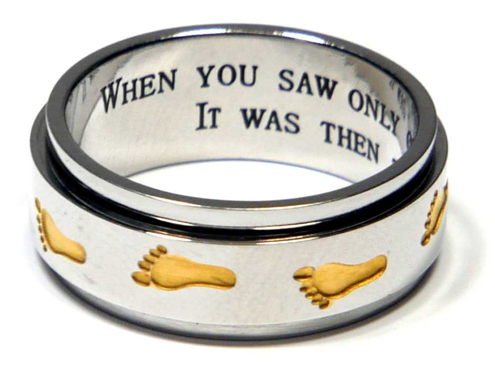 Footprints Spinner Ring Rings 25 Joyful Sentiments