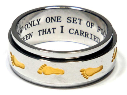 Footprints Spinner Ring Rings 25 Joyful Sentiments