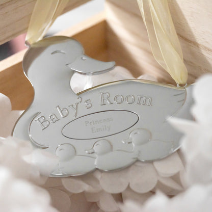 Personalized Ducky Baby Door Sign - Yellow Duck Nursery Decor