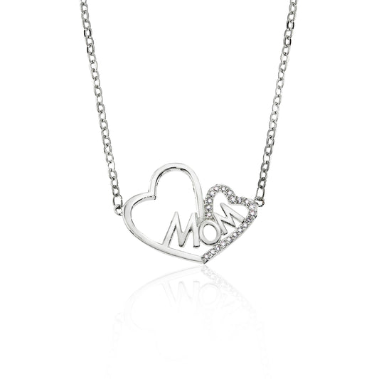 Stainless Steel Mom Heart Pendant Necklace - Sentimental Mother's Day Gift