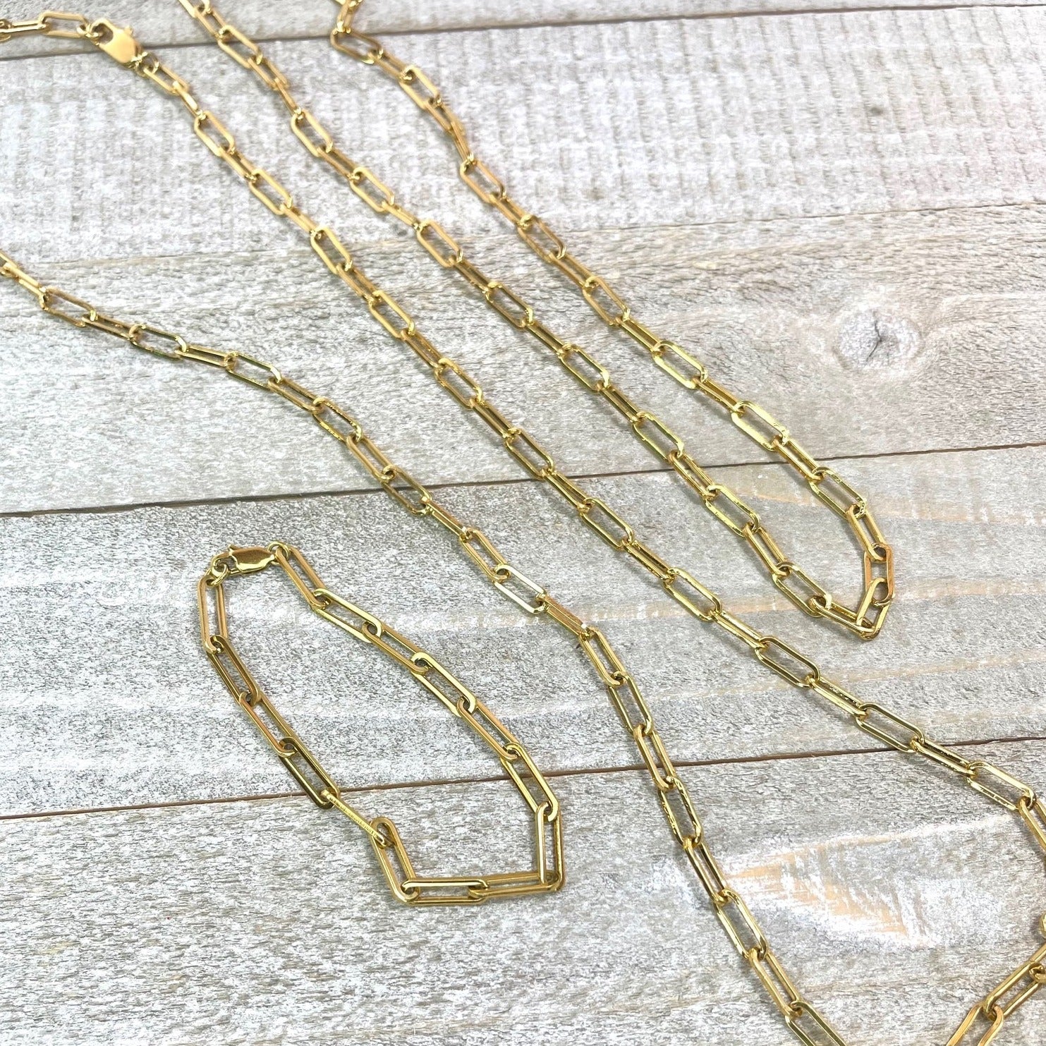 24" Gold Plated Paperclip Chain Link Necklace for Women - Stylish Layering Necklace