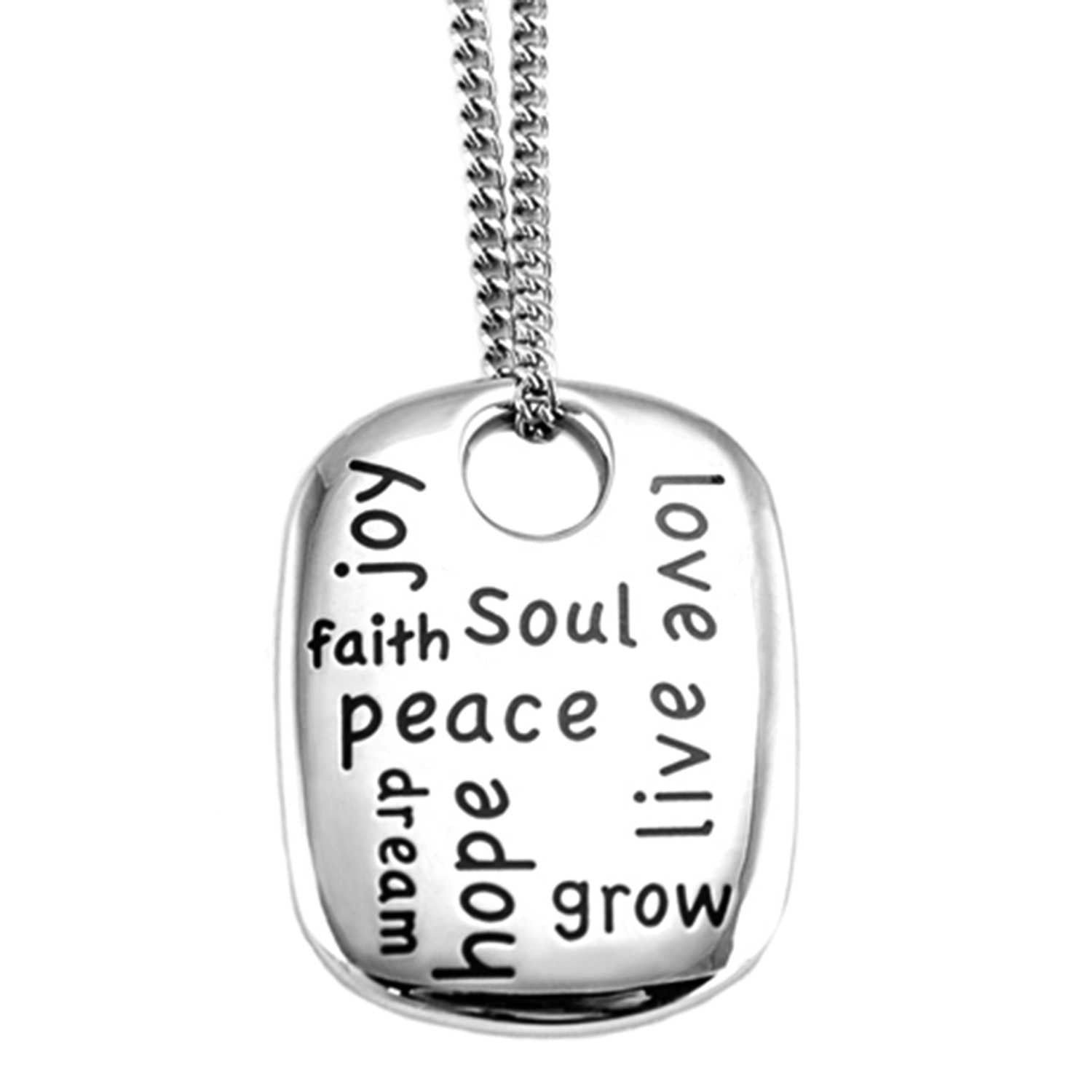 Inspirational Words Pendant Necklace Pendants 20 Joyful Sentiments