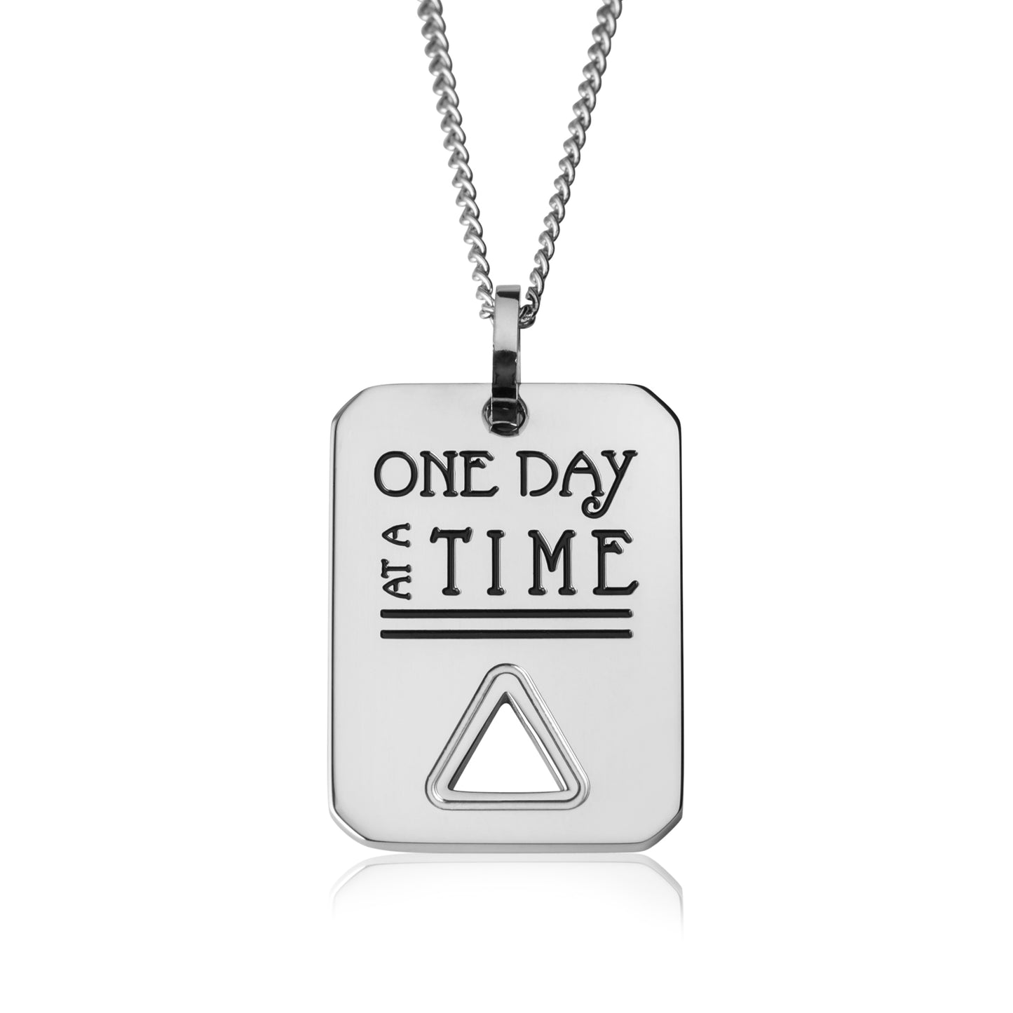 One Day at a Time Recovery Pendant Necklace Joyful Sentiments