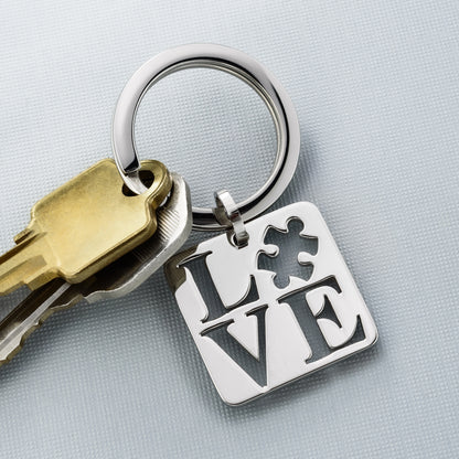 Autism Awareness Puzzle Piece Love Keyring - Unique Support Gift