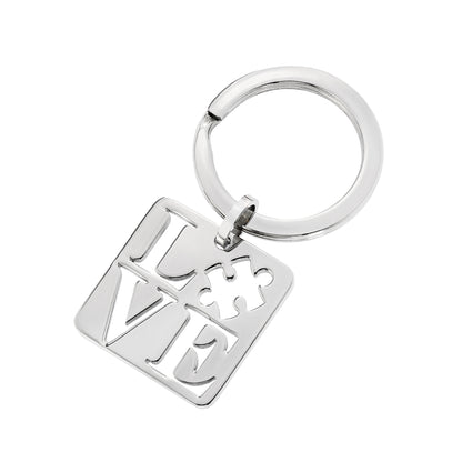 Autism Awareness Puzzle Piece Love Keyring - Unique Support Gift