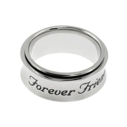 Forever Friends Engraved Stainless Steel Spinner Ring - Best Friend Gift