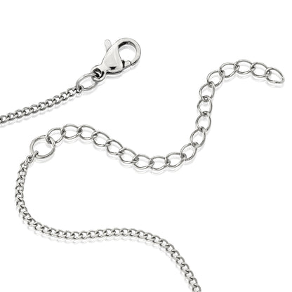 Two-Sided Stainless Steel Encircled Cross Pendant Necklace