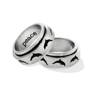 dolphin peace ring-spinner ring