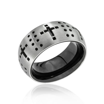 brushed-stainless-steel-cross-cutout-ring