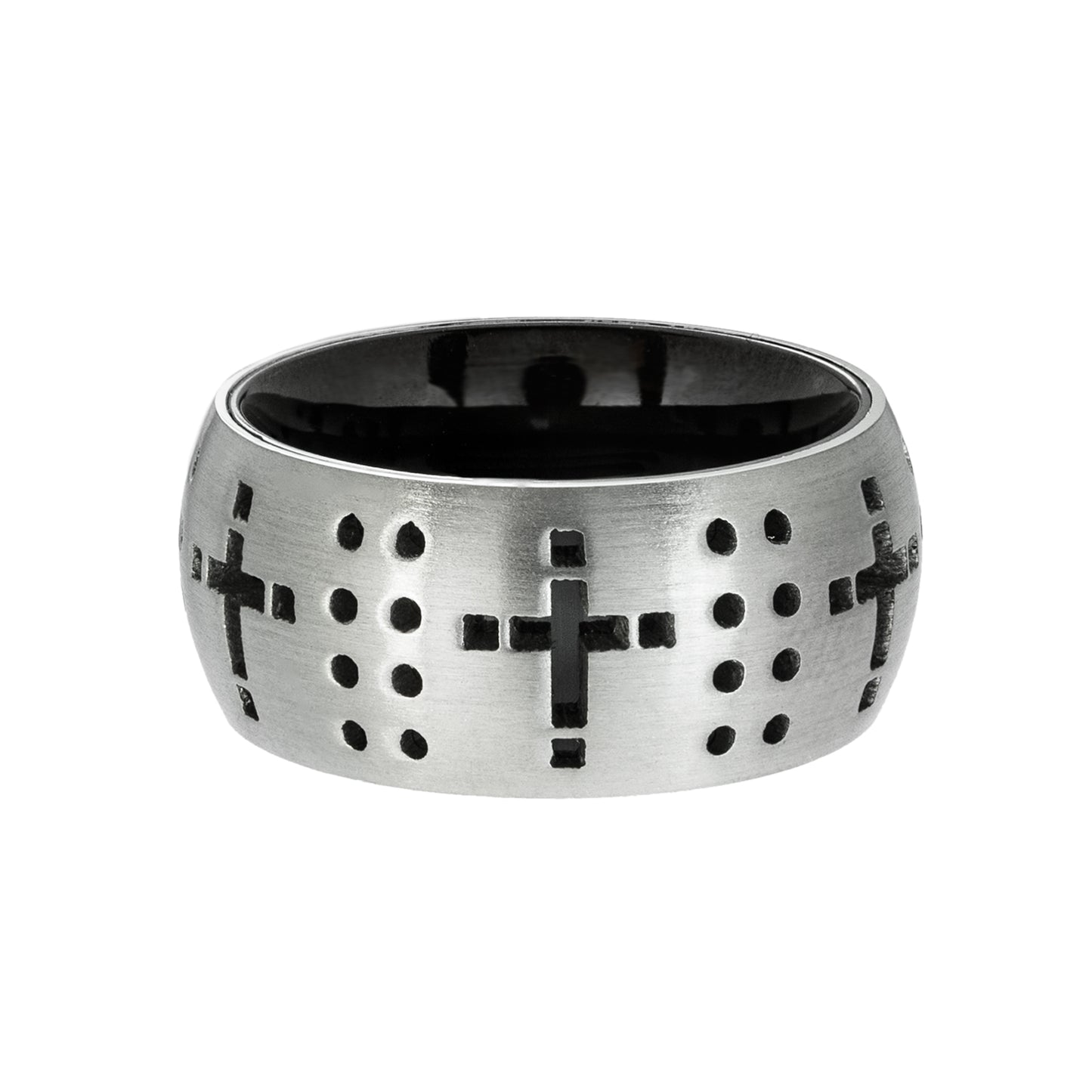 brushed-stainless-steel-cross-cutout-ring