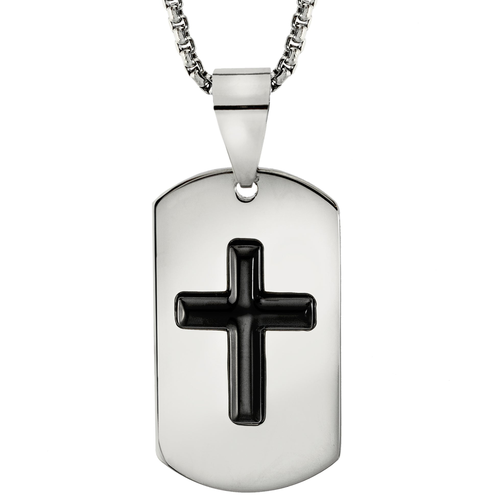 cross necklace-cross jewelry-religious jewelry-dog tag cross pendant