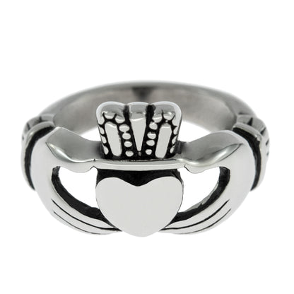 Medium Steel Claddagh Ring