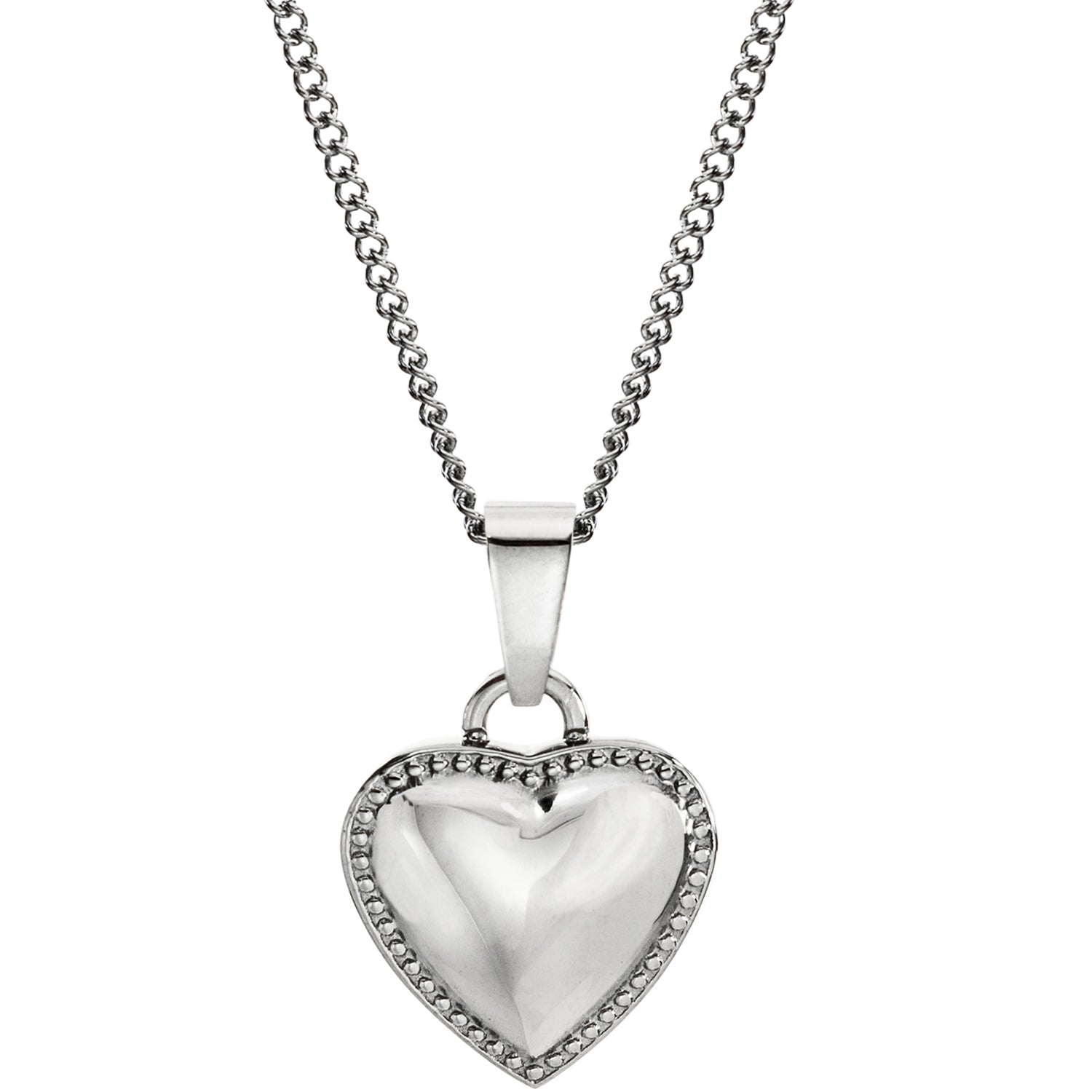 Stainless Steel "Bless Your Little Heart" Engraved Baby Girl Pendant Necklace