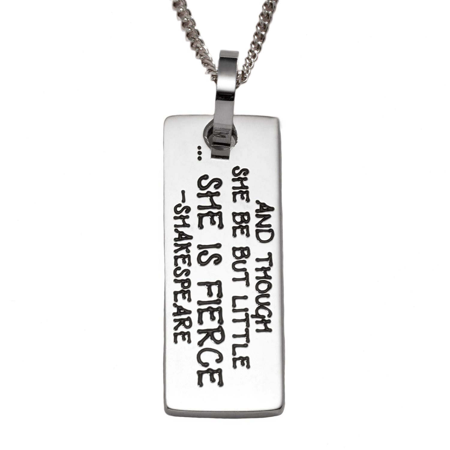 Inspirational "She Is Fierce" Stainless Steel Pendant Necklace