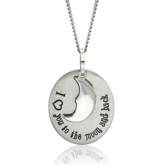 I Heart You To The Moon And Back Pendant Necklace Joyful Sentiments