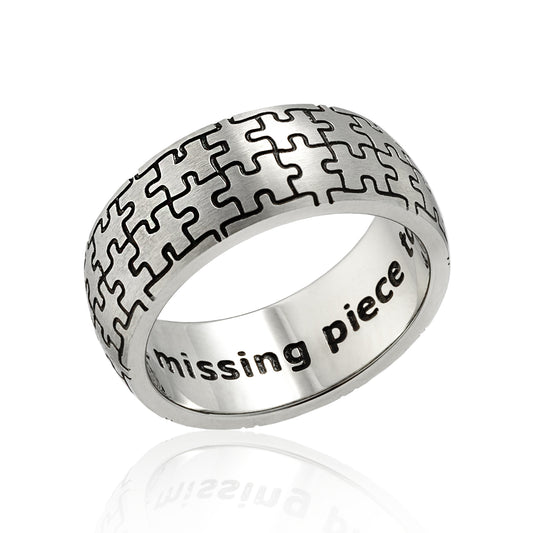 autism awareness puzzle ring