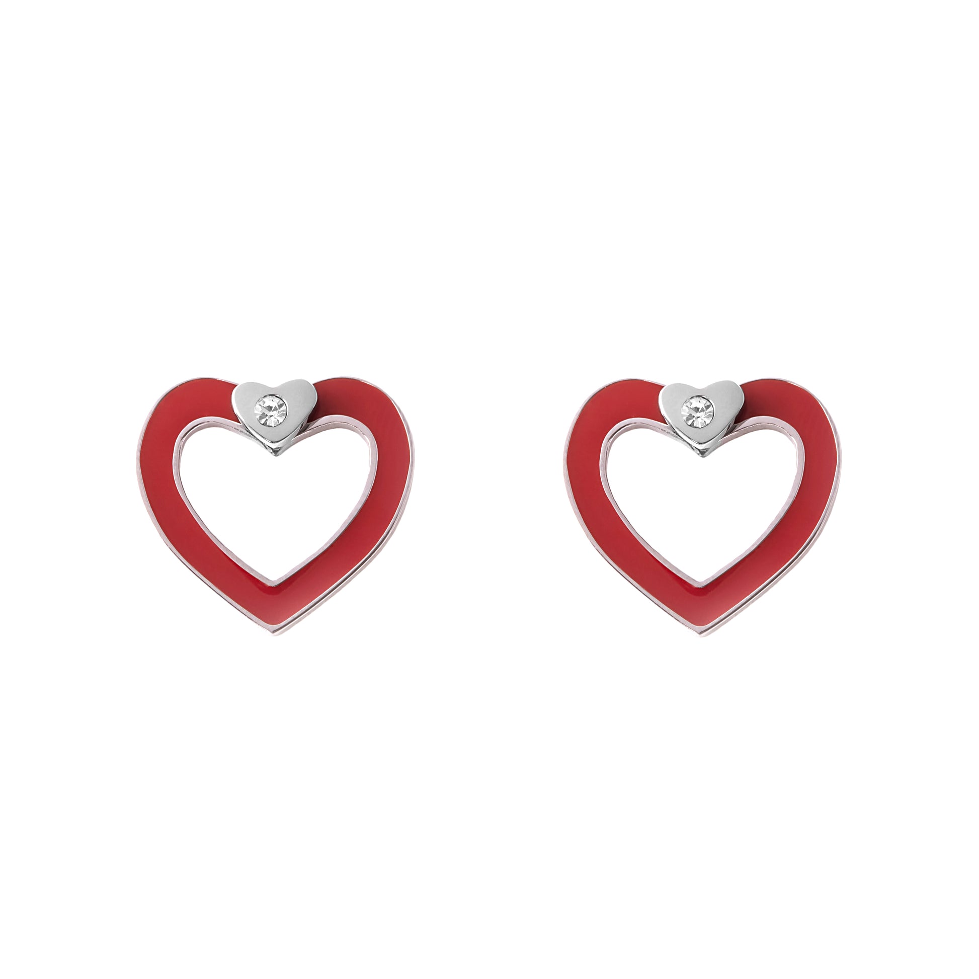 Sparkly Red Open Heart Earrings for Women - Perfect Valentine's Day or Date Night Jewelry Gift