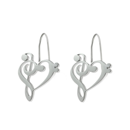 Musical-Heart-Fish-Hook-Earrings