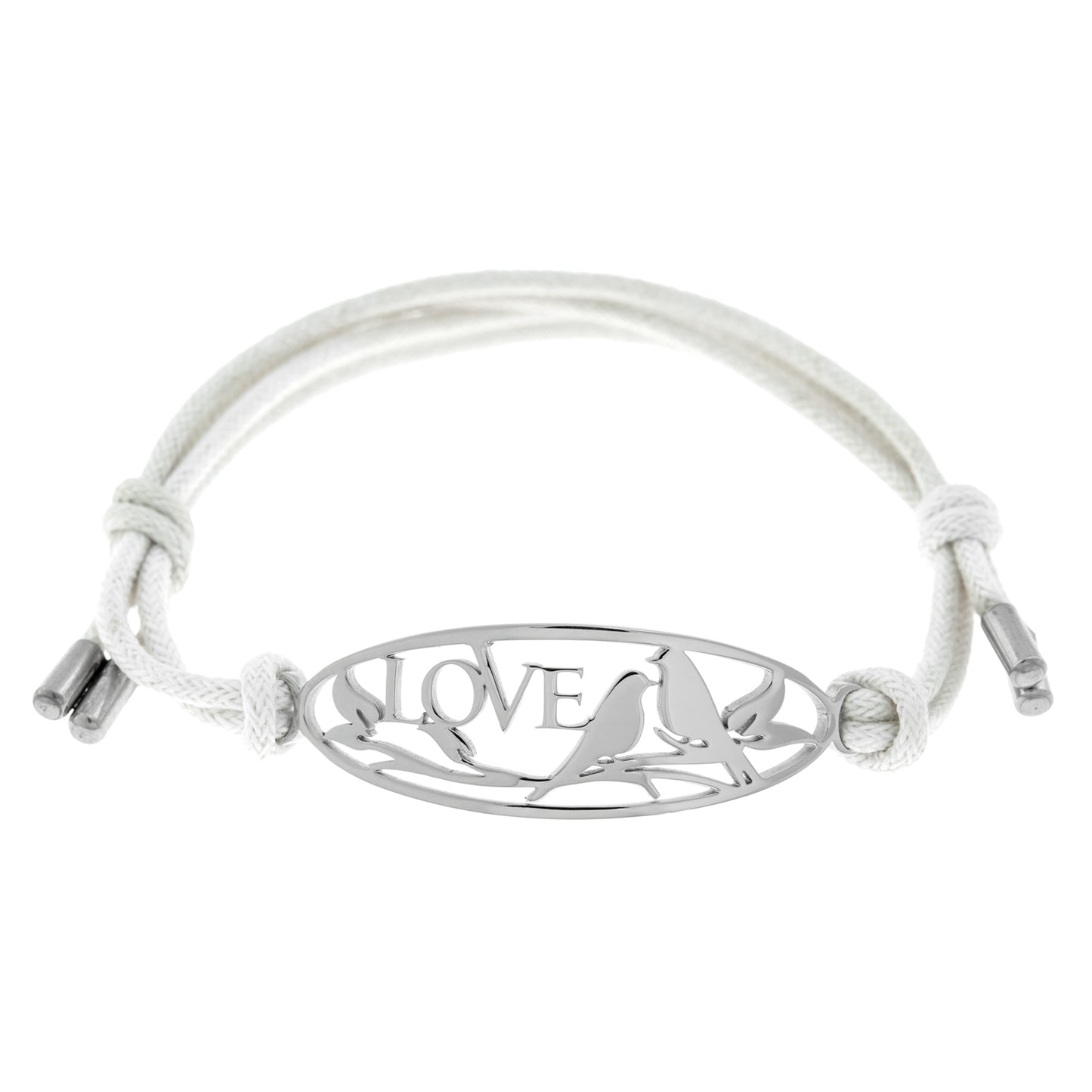 Love-Birds-White- Cotton-Cord-Bolo-Bracelet-Adjustable