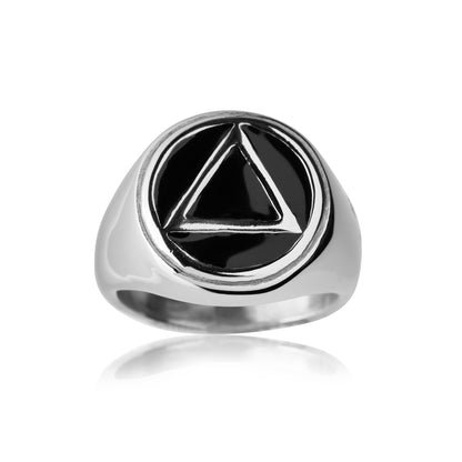 Recovery jewelry-alcoholics anonymous symbol ring