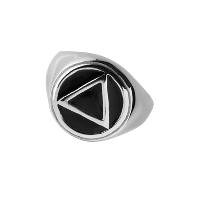 AA Recovery Ring - Sobriety Anniversary Gift with AA Symbol