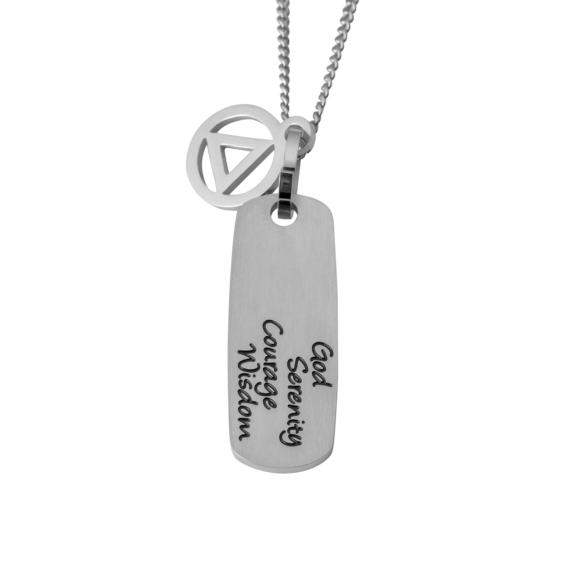 God Serenity Courage Wisdom Recovery Pendant Necklace Joyful Sentiments