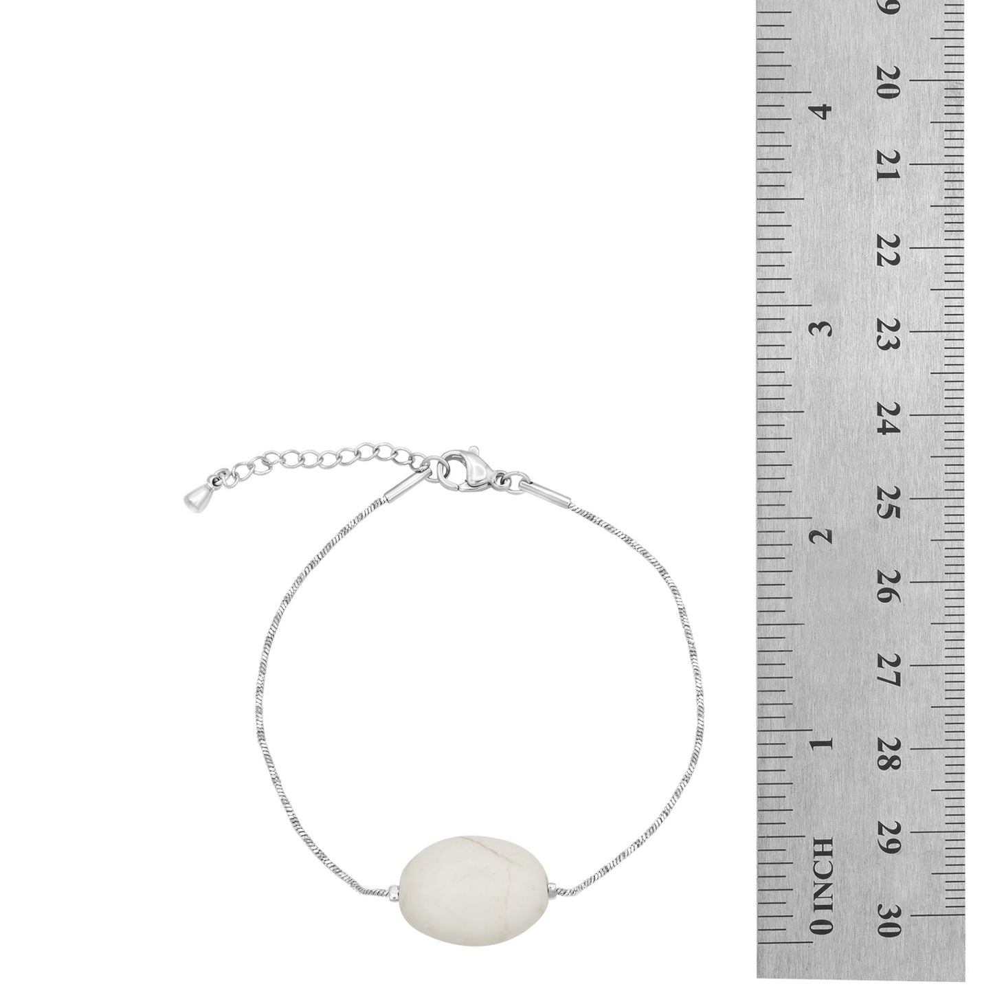 White Howlite Genuine Stone Calming Bracelet for Stress Relief