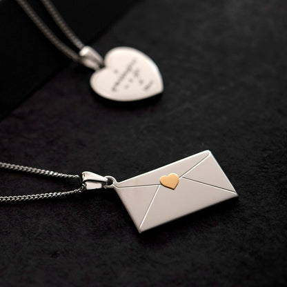 Heartfelt Love Letter Envelope Pendant Necklace for Daughters