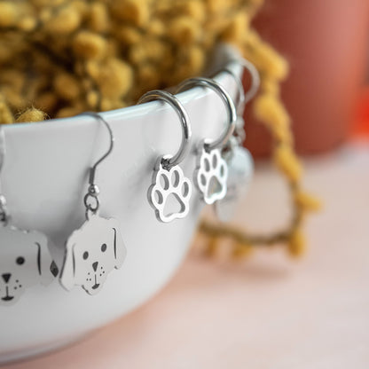 Open Paw Print Dangle Earrings Pet Jewelry Gift for Girls Women Pet Owner Stainless Steel Fashion Jewelry