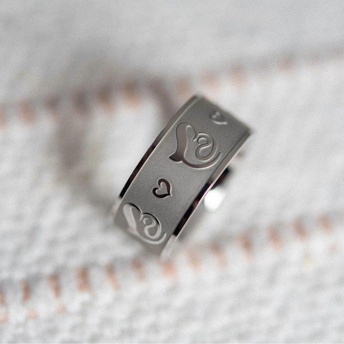 Stainless Steel Mother and Baby Heart Ring - Perfect Mother's Day or New Mom Gift