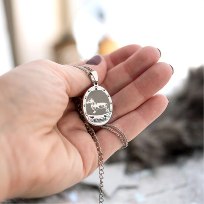 Dog Breed Pendant Necklace Jewelry for Women or Men Pet Owner 10 Popular Breeds Available