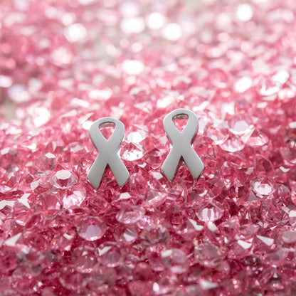 Steel Tone Cancer Awareness Ribbon Post Earrings - Meaningful Gift for Cancer Survivors & Fighters