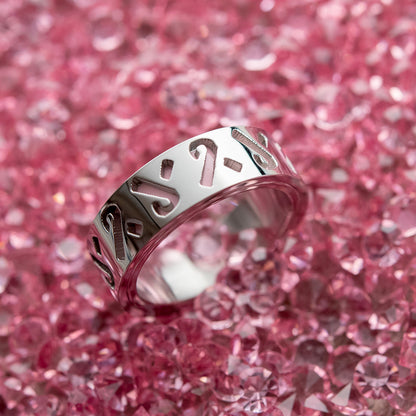 Pierced Pink Ribbon Stainless Steel Awareness Ring - Sizes 6-9