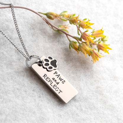 Paws and Reflect Inspirational Pet Memorial Pendant Necklace