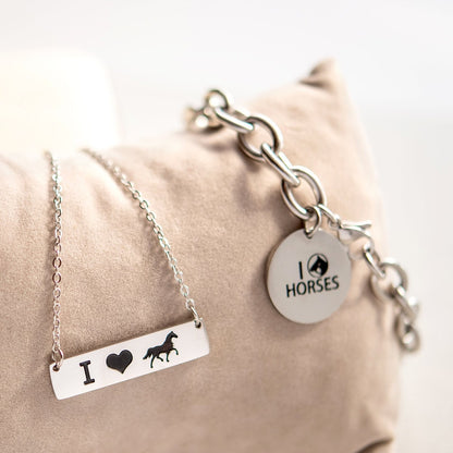 Stainless Steel Horse Charm Bracelet - Equestrian Jewelry Gift for Horse Lovers