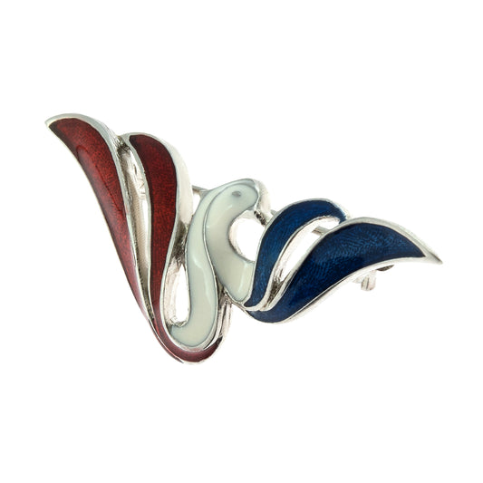 Patriotic Steel Plated Red, White, and Blue Enamel Eagle Pin - Perfect for 4th of July