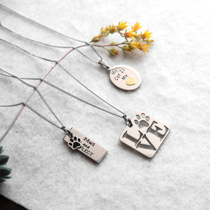 Paws and Reflect Inspirational Pet Memorial Pendant Necklace