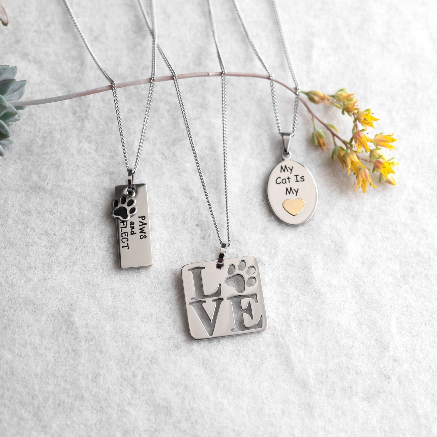 Paws and Reflect Inspirational Pet Memorial Pendant Necklace