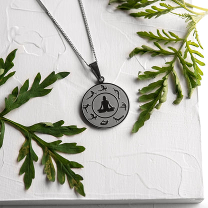 Inspirational Stainless Steel Yoga Pose Pendant Necklace - Perfect Gift for Yoga Lovers