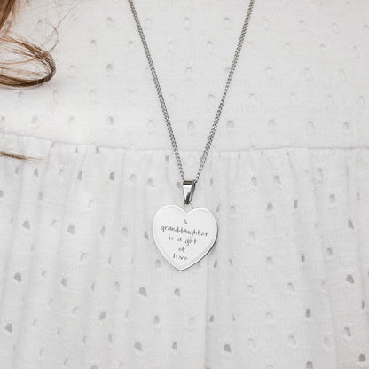 A Granddaughter Heart Pendant Necklace