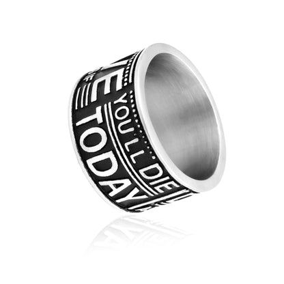 "Dream Live" Inspirational Stainless Steel Ring