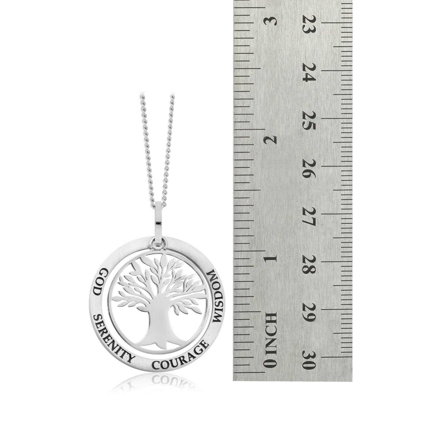 Inspirational "God Serenity Courage Wisdom" Family Tree Pendant Necklace