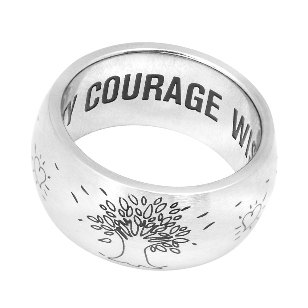 Inspirational God Serenity Wisdom Courage Family Tree Engraved Ring