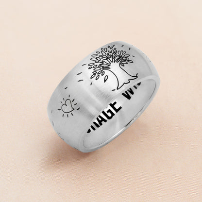 Inspirational God Serenity Wisdom Courage Family Tree Engraved Ring