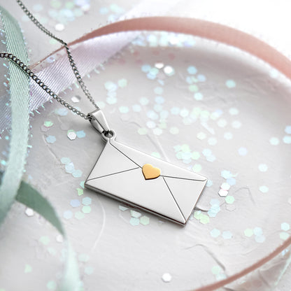 Heartfelt Love Letter Envelope Pendant Necklace for Daughters