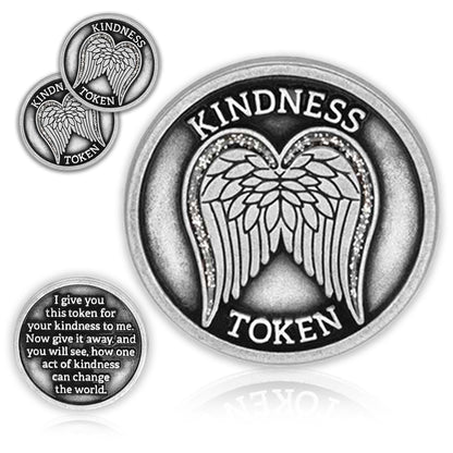 Kindness Tokens Pewter Appreciation Coins with Inspirational Messages Set of 3 or Collection of 12