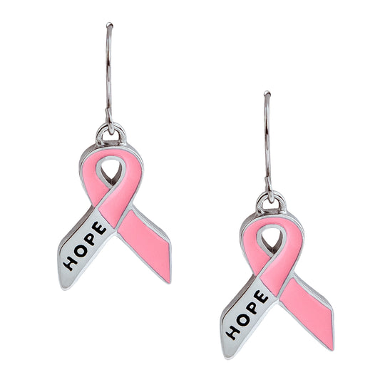 Pink-Cancer-Ribbon-Dangle-Earrings-fishhook-hope
