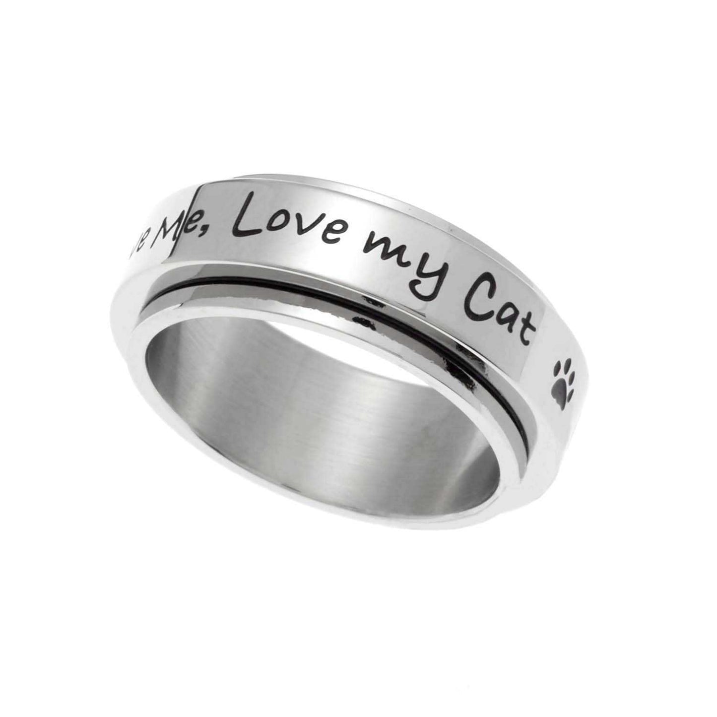 Love My Cat Spinner Ring Rings 23 Joyful Sentiments