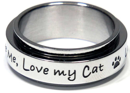 Love My Cat Spinner Ring Rings 23 Joyful Sentiments